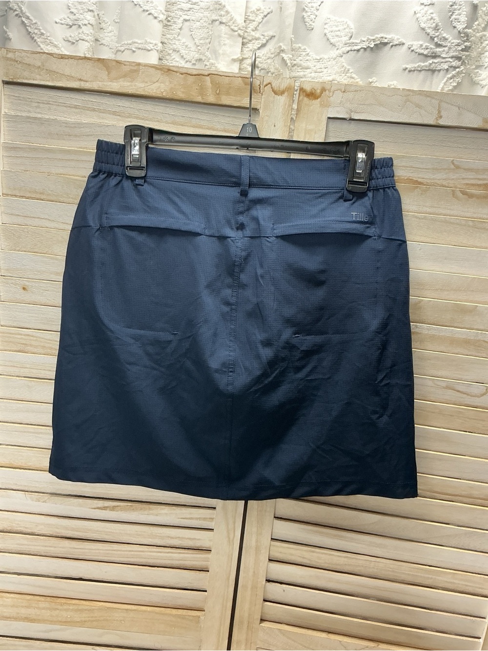 Women's Navy Straight Mini Skirt - Picture 3 of 8